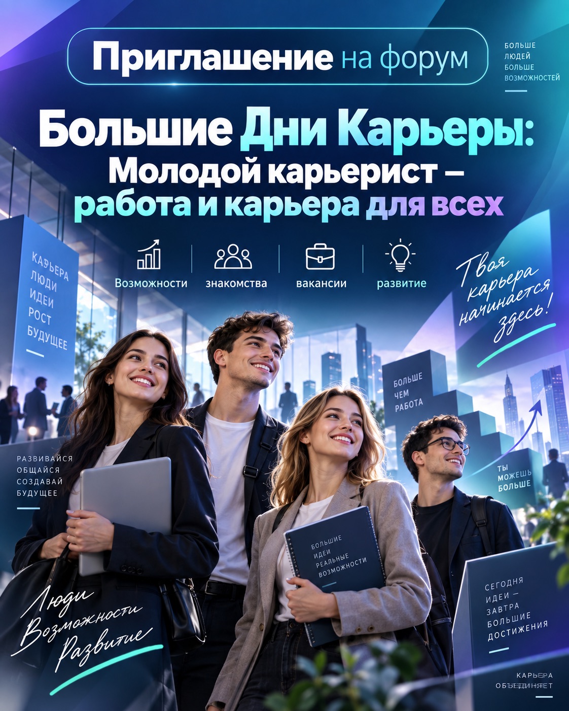 Изображение для новости: Приглашение на форум «Большие Дни Карьеры: Молодой карьерист — работа и карьера для всех»